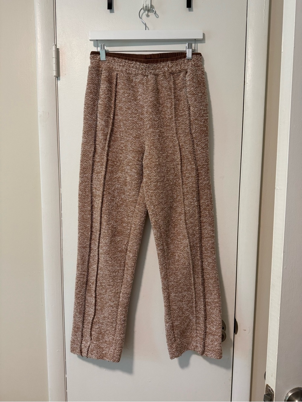 Urban Outfitters Cream and Brown Bouclé Knit Pullover